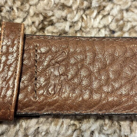 RALPH LAUREN BROWN LEATHER BELT 34" Capsule Normcore Minimalist Classic Corpcor - Picture 2 of 7